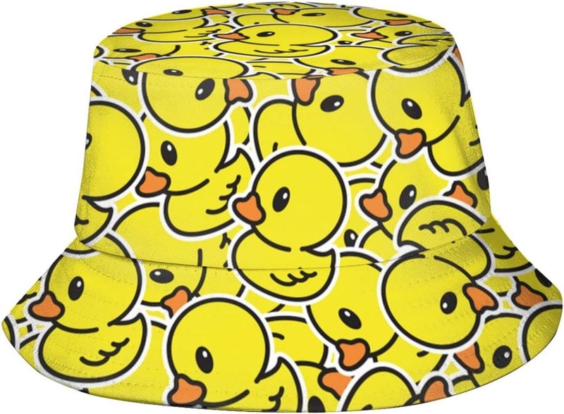 TUSBUIR Funny Duck Bucket Hat Fisherman Hat Beach Travel Sun Hat Outdoor Cap for Unisex Men Women - Image 1